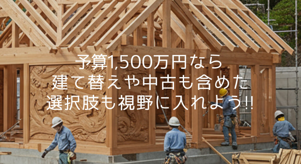 建て替えや中古も含めた3つの選択肢