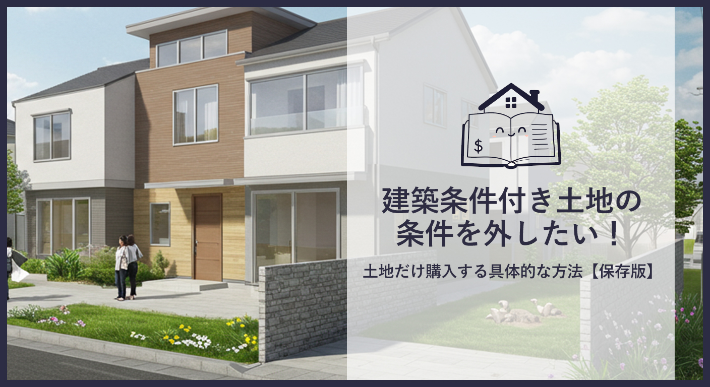 建築条件付き土地の条件を外したい！土地だけ購入する具体的な方法【保存版】